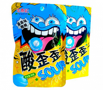 Кислые конфеты "SUPER CANDY" Черника 29гр 1шт/20уп